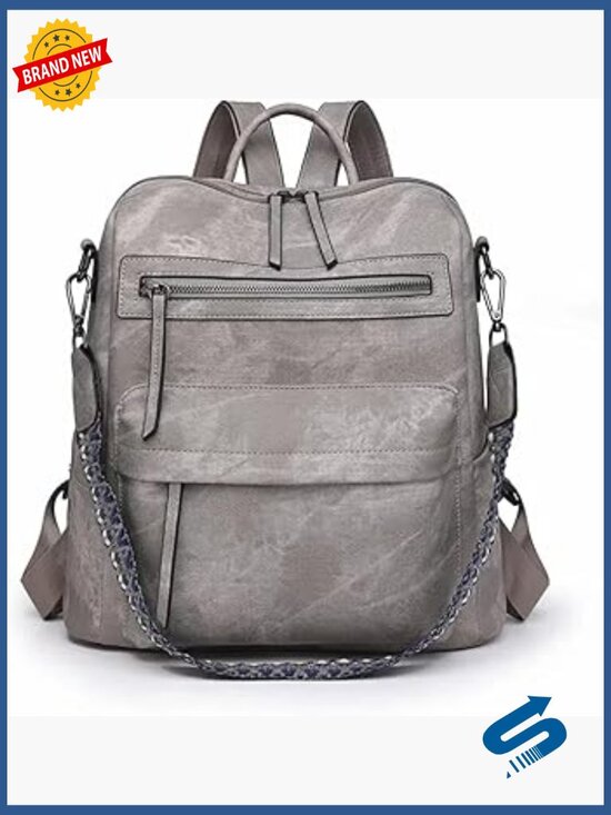 PU Leather Women\'s Backpack, Anti Theft, Adjustable Straps, Multiple Pockets main image 4